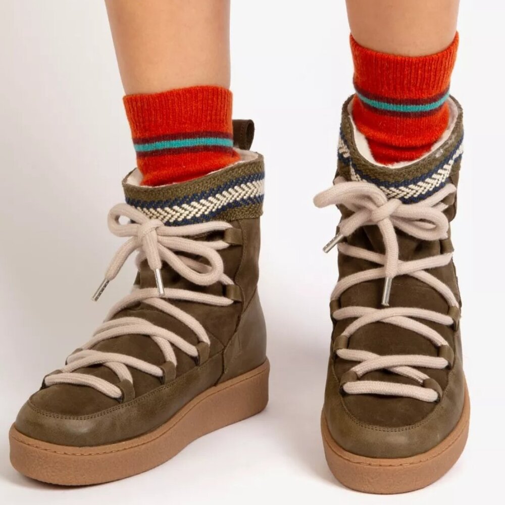Anthropologie Penelope Chilvers Cosmos Shearling Wool Fleece Boots